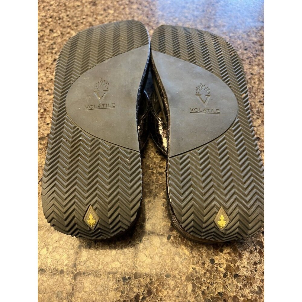 Volatile Mini Croco Wedge Women's Size 9.0  Platform Grey Sandal Flip Flop - Picture 7 of 9